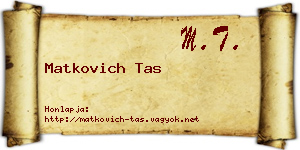 Matkovich Tas névjegykártya
